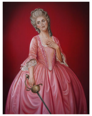 andżelika kucharska dama w opaŁach 90x60 cm, olej, płótno