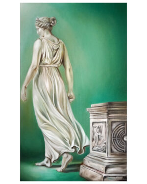 andżelika kucharska koniec mitu 100x60 cm, olej, płótno