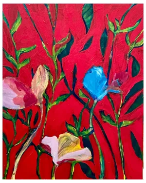 olga rasińska, ogrÓd, 50x40 cm, akryl, płótno