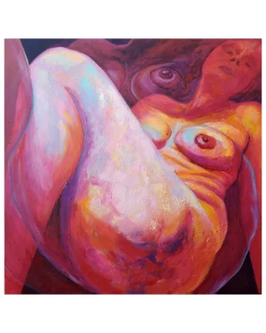 kati dobrogo, "obserwacja" 80x80 cm, farby olejne na płótnie