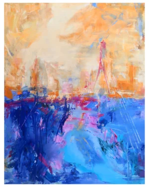 kinga wnuk moskalska, patrzeĆ i zostaĆ (cykl warszawa), 90x70 cm olej, płótno