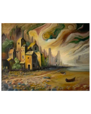 grzegorz sobolewski, "haven (przystań)" 70x90cm + ramia, farby olejne na płycie
